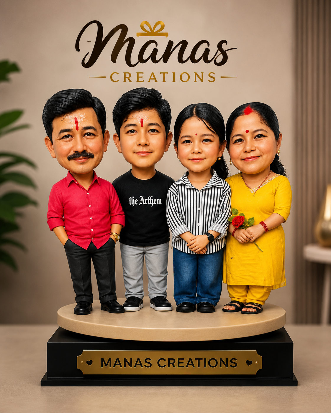 Vishal Thapa Family Portrait Caricature